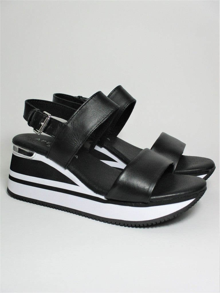 Sandalo pelle donna Apepazza HONOR nero