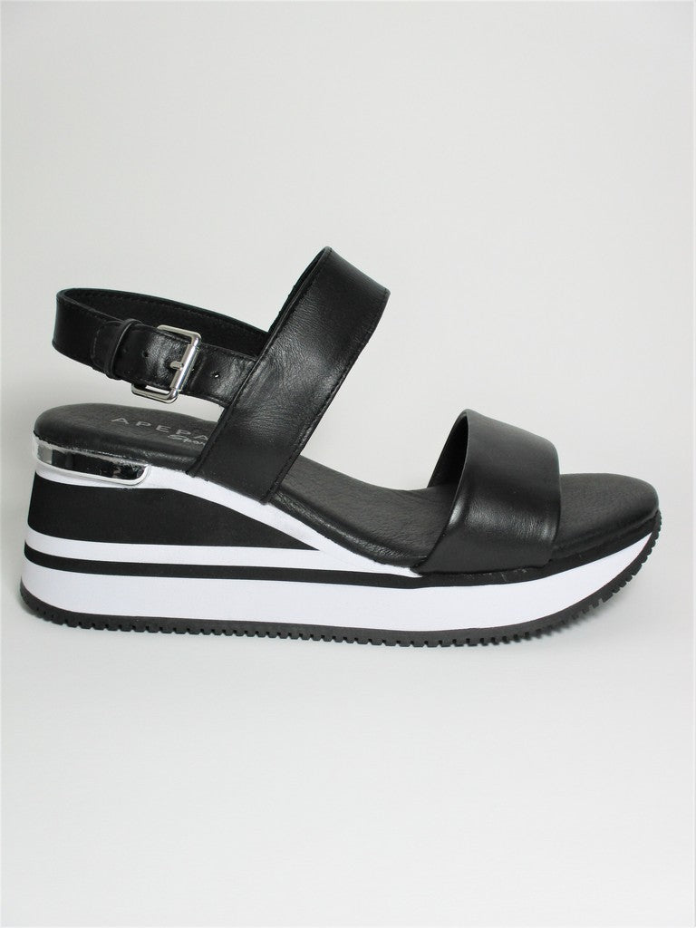 Sandalo pelle donna Apepazza HONOR nero