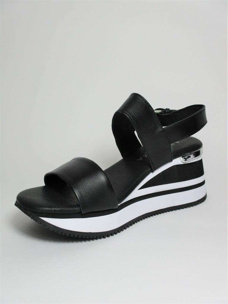 Sandalo pelle donna Apepazza HONOR nero