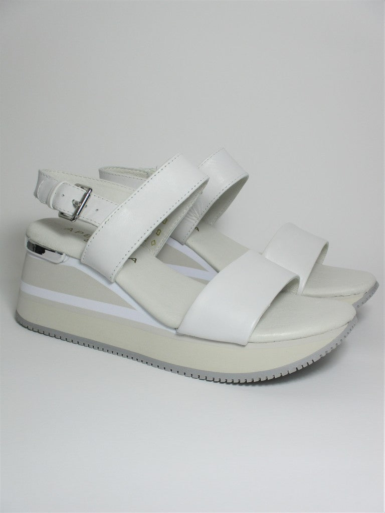 Sandalo pelle donna Apepazza HONOR bianco