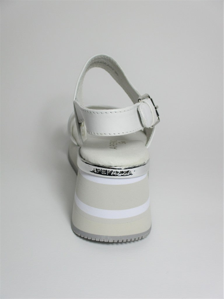 Sandalo pelle donna Apepazza HONOR bianco