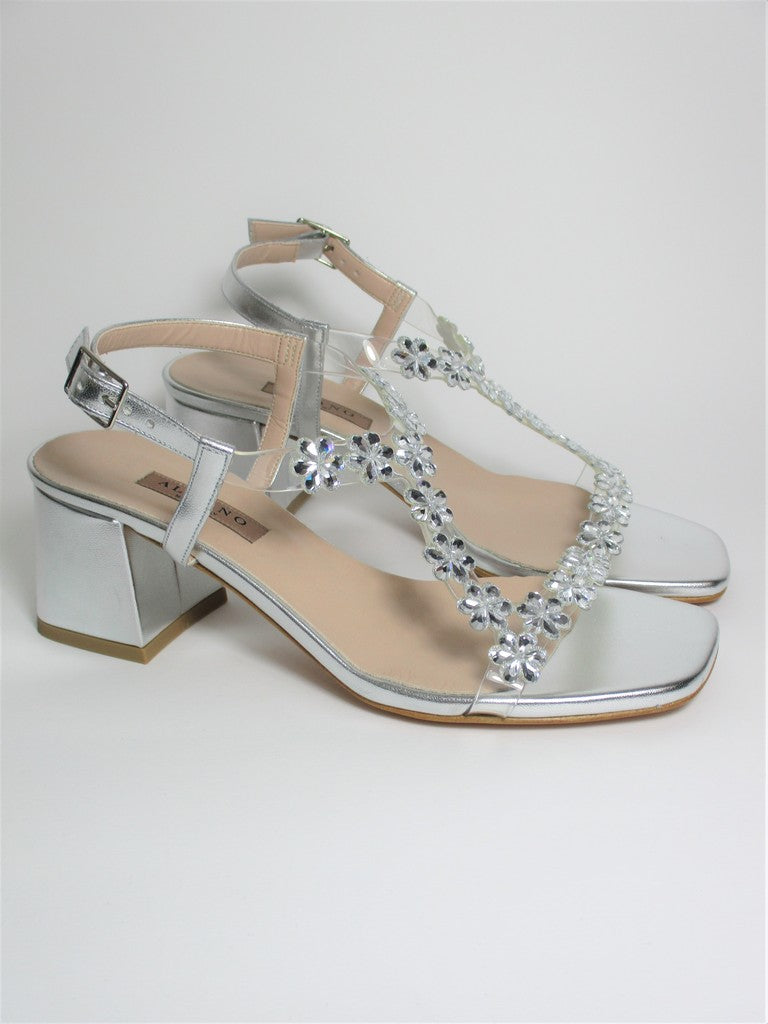 Sandalo pelle donna ALBANO 8043 argento