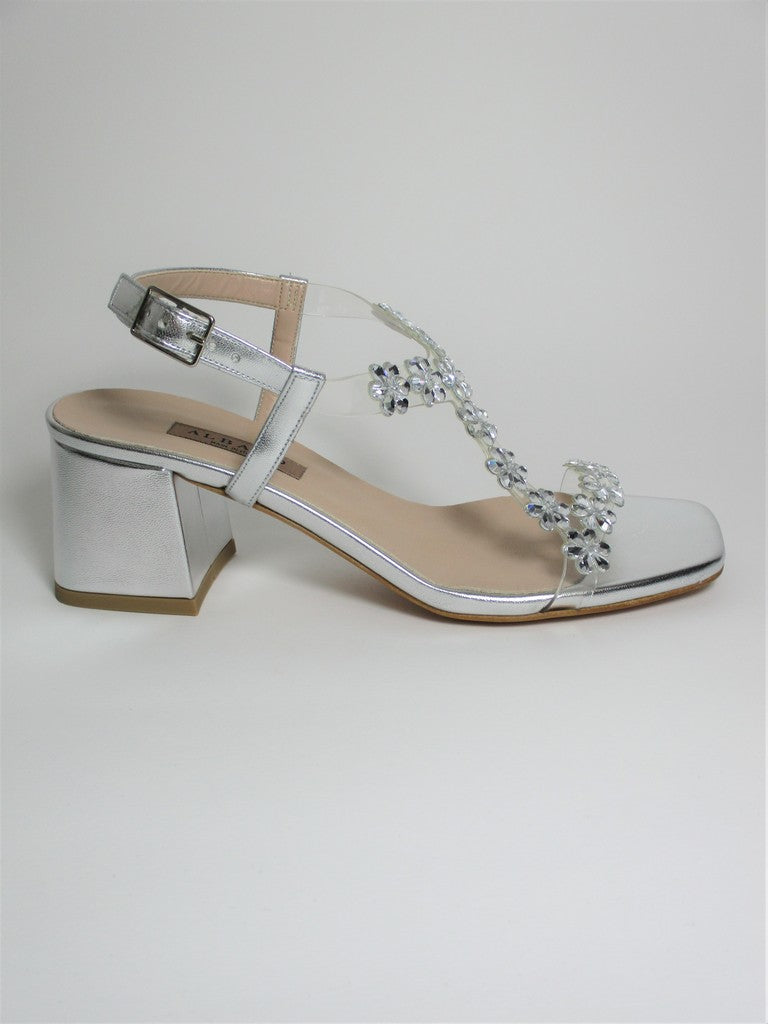 Sandalo pelle donna ALBANO 8043 argento