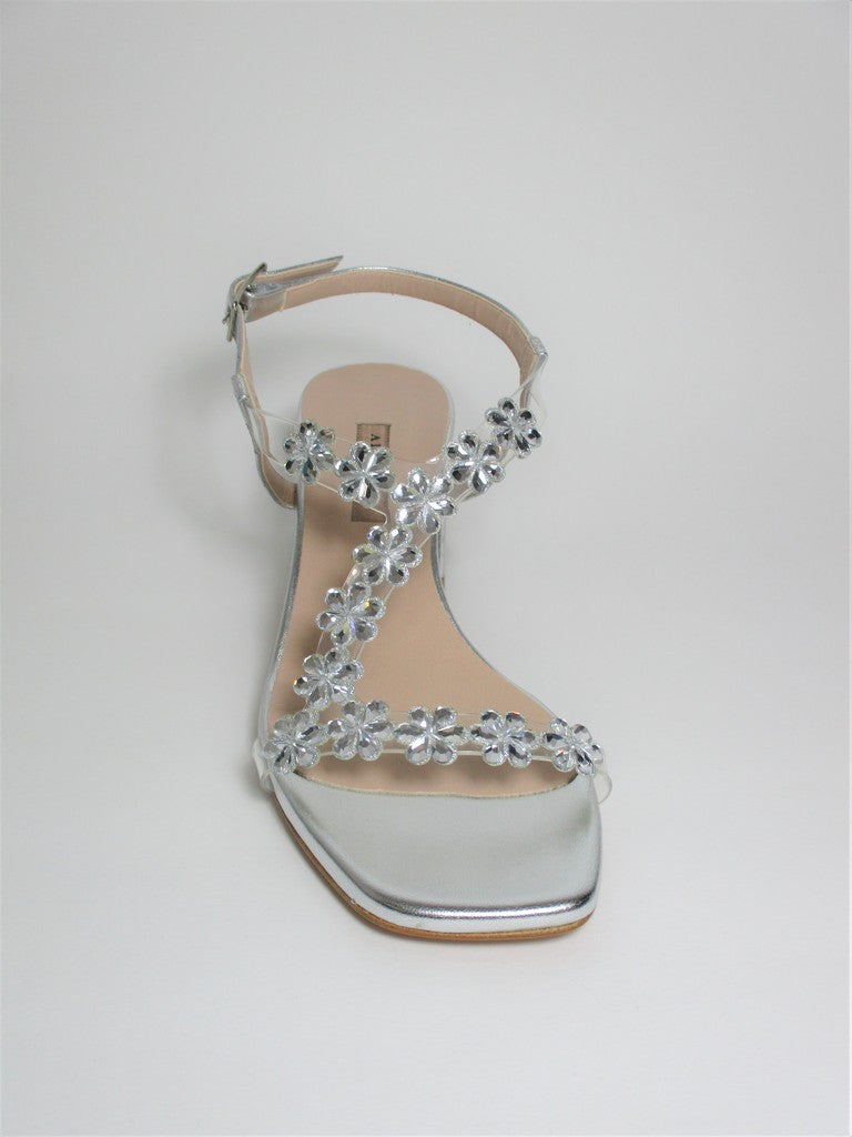 Sandalo pelle donna ALBANO 8043 argento