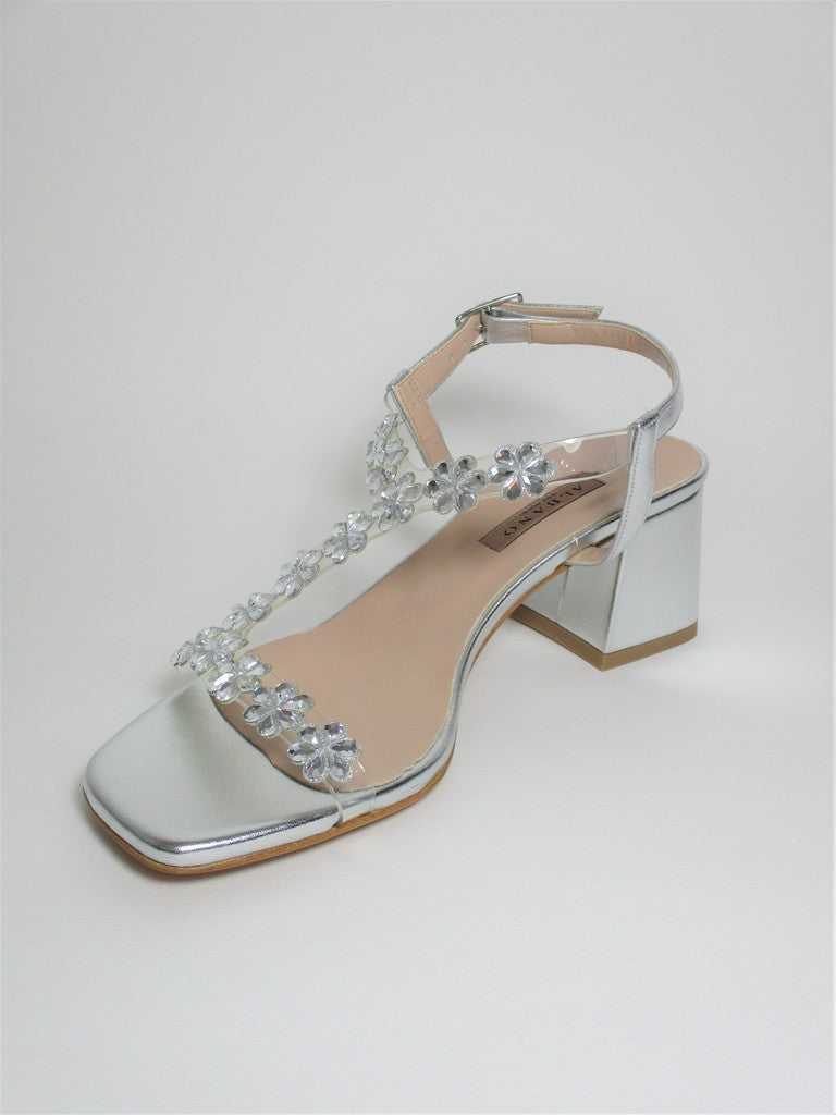 Sandalo pelle donna ALBANO 8043 argento