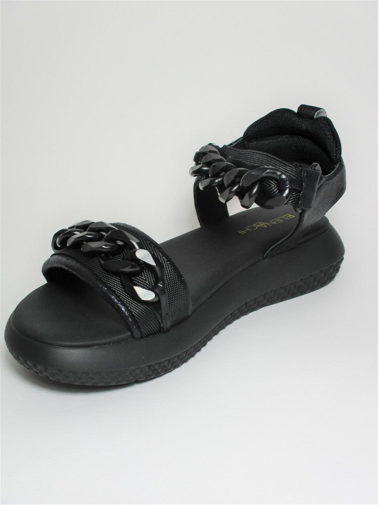 Sandalo pelle donna ELENA IACHI E2833 Nero