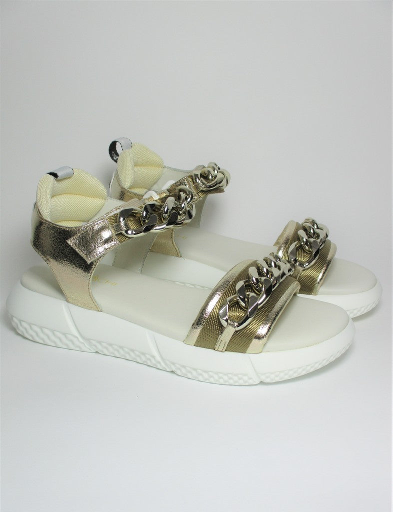 Sandalo pelle donna ELENA IACHI E2833 Platino