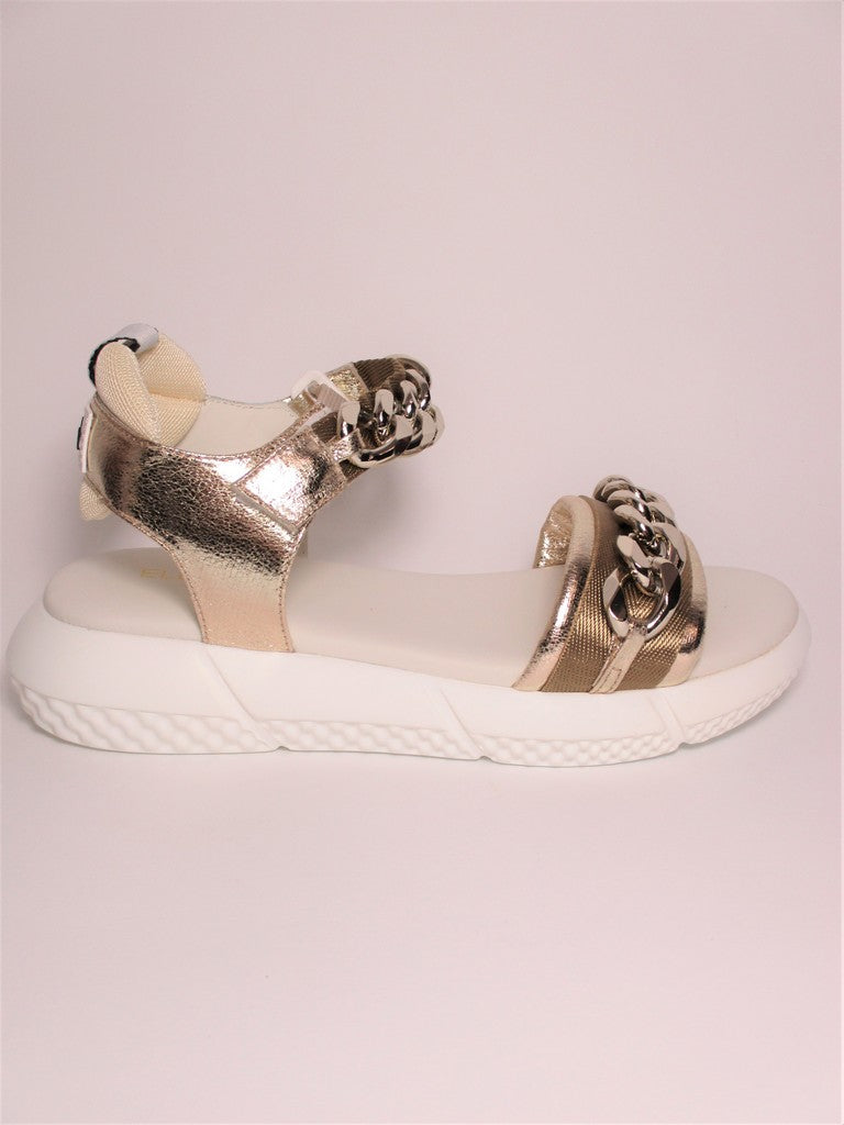 Sandalo pelle donna ELENA IACHI E2833 Platino