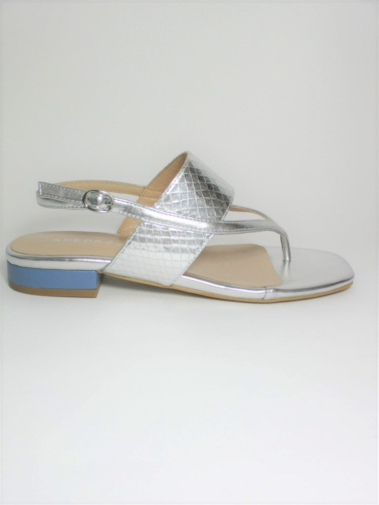 Sandalo pelle donna Apepazza PEGGY argento