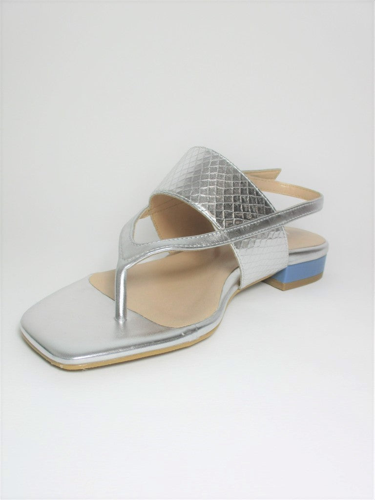 Sandalo pelle donna Apepazza PEGGY argento