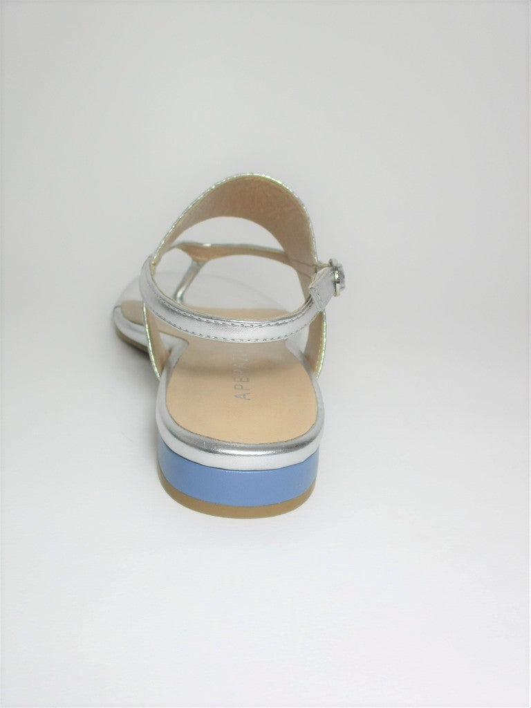 Sandalo pelle donna Apepazza PEGGY argento