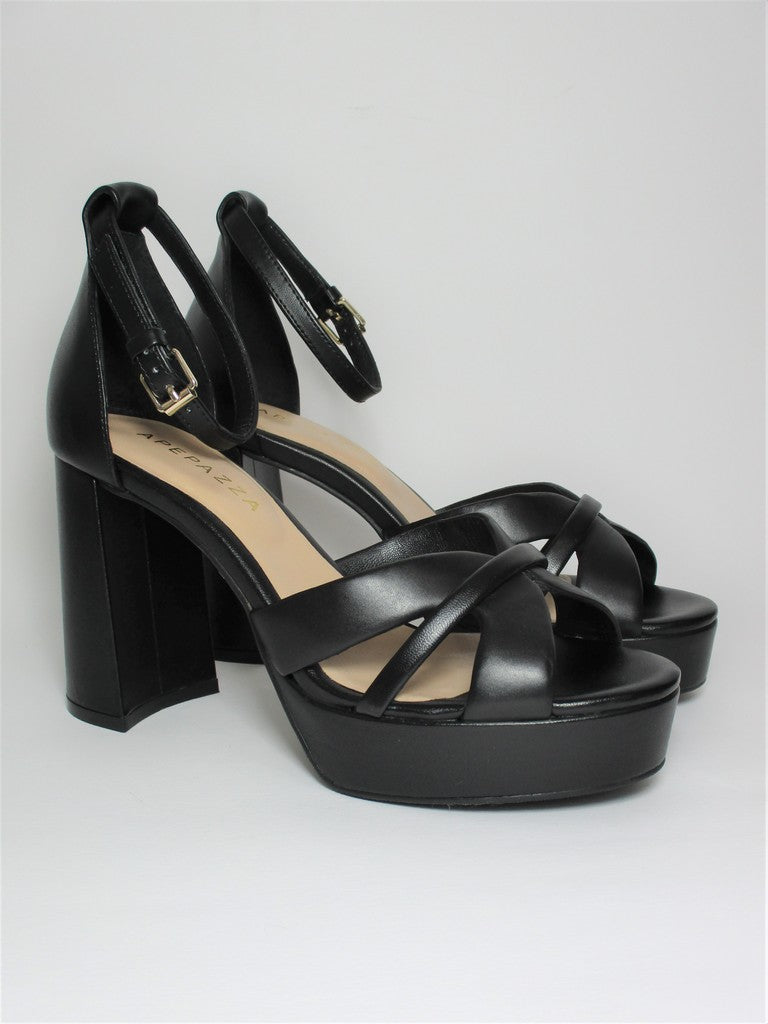 Sandalo pelle donna Apepazza Amal nero