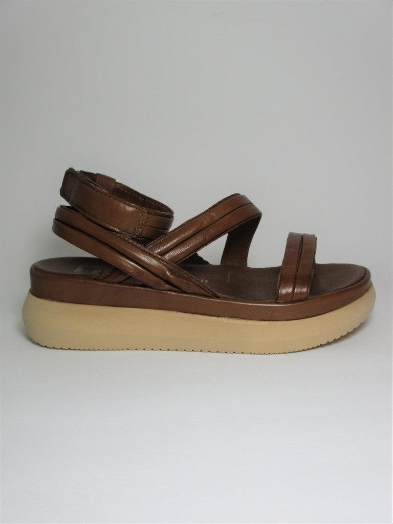 Sandalo zeppa pelle donna MJUS M38010 cuoio