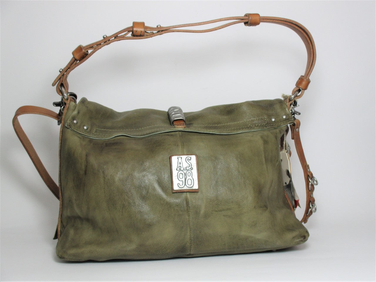 Borsa pelle donna As98 200548 Verde