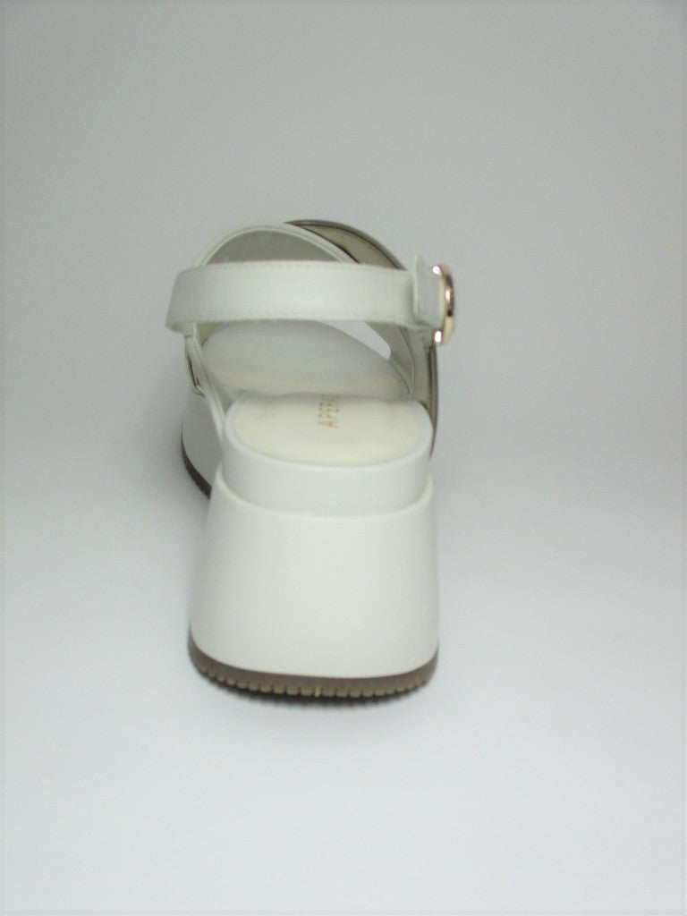 Sandalo pelle donna Apepazza Zosia Bianco/Platino