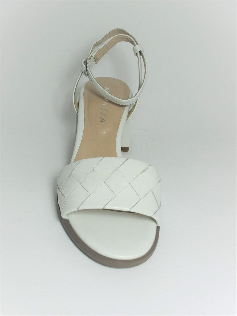 Sandalo pelle donna Apepazza Maggie Bianco