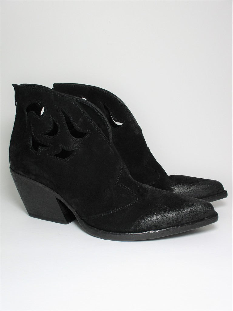 Tronchetto texano camoscio donna ELENA IACHI E2265 NERO