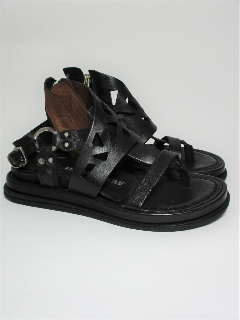 Sandalo pelle donna AS98 699038 Nero