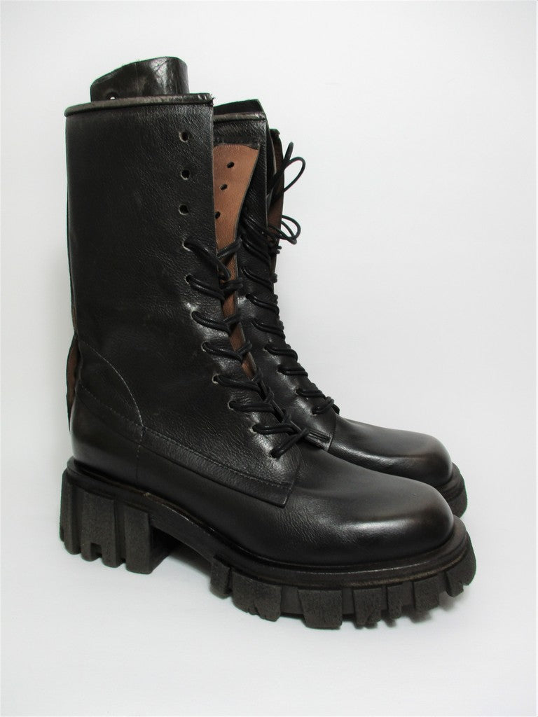 Anfibio pelle donna AS98 A54201 Nero Smoke