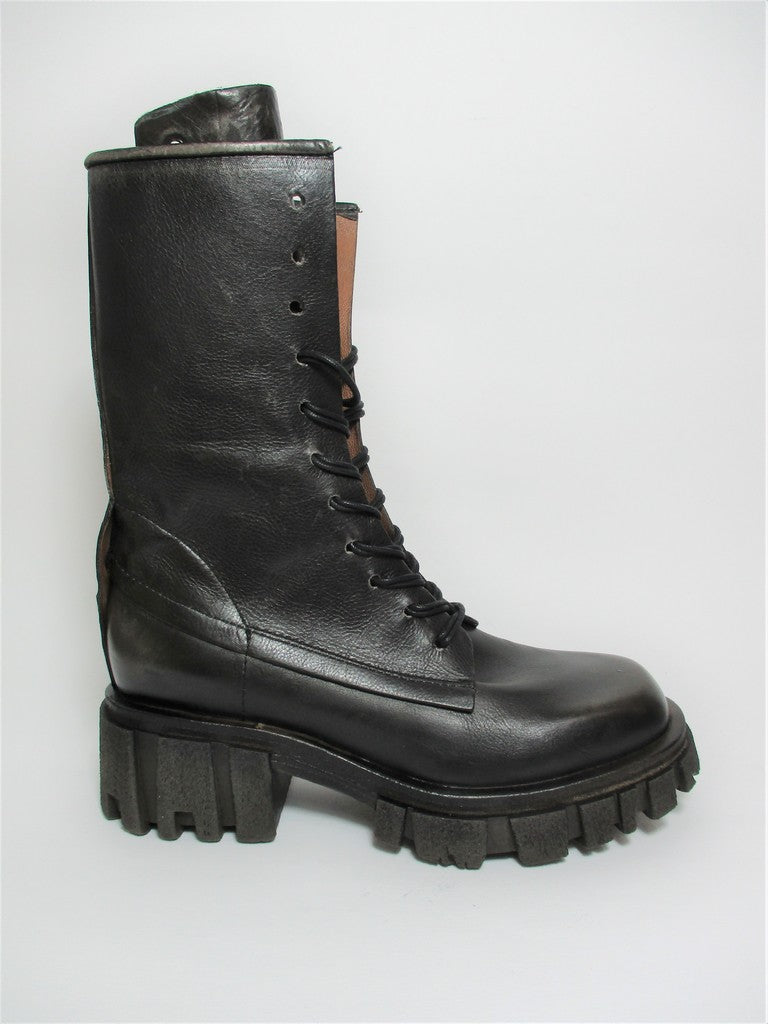 Anfibio pelle donna AS98 A54201 Nero Smoke