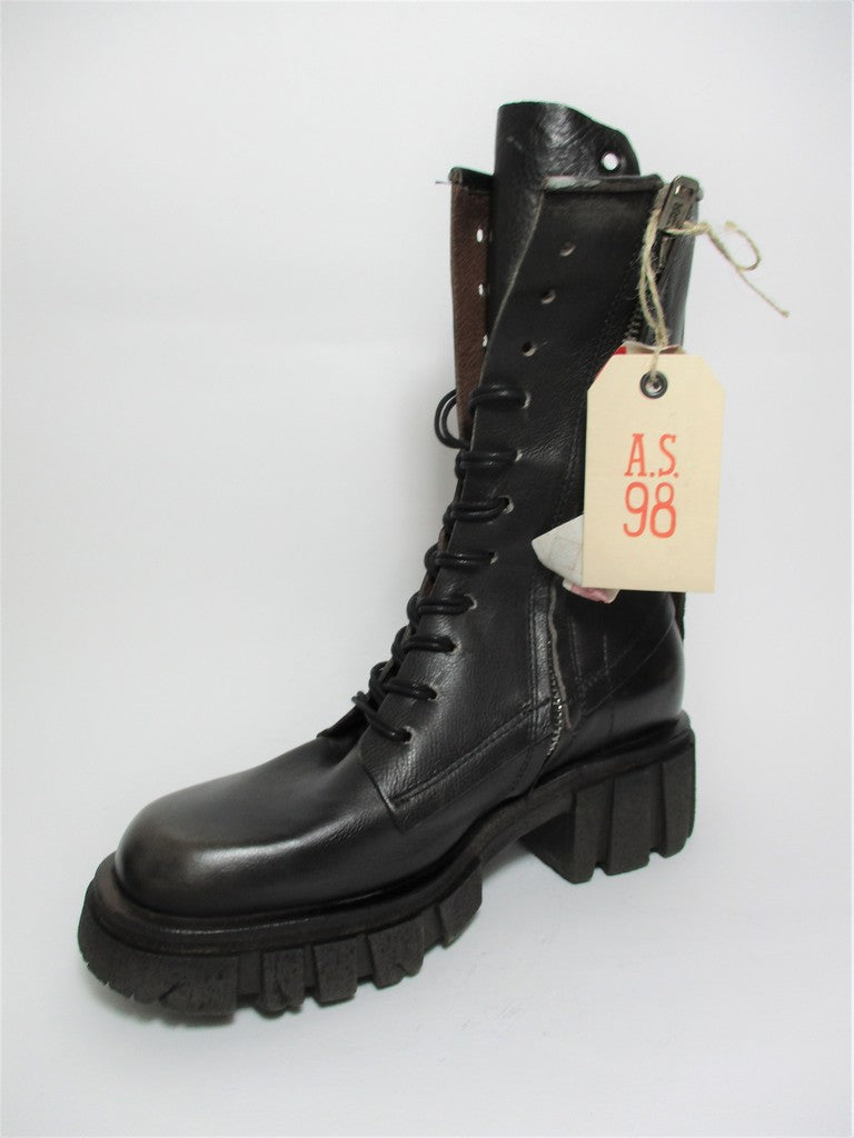 Anfibio pelle donna AS98 A54201 Nero Smoke