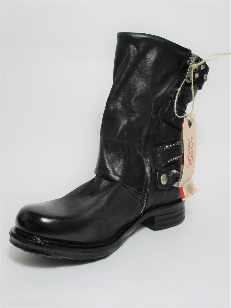 Stivaletto pelle donna AS98 A50202 Nero