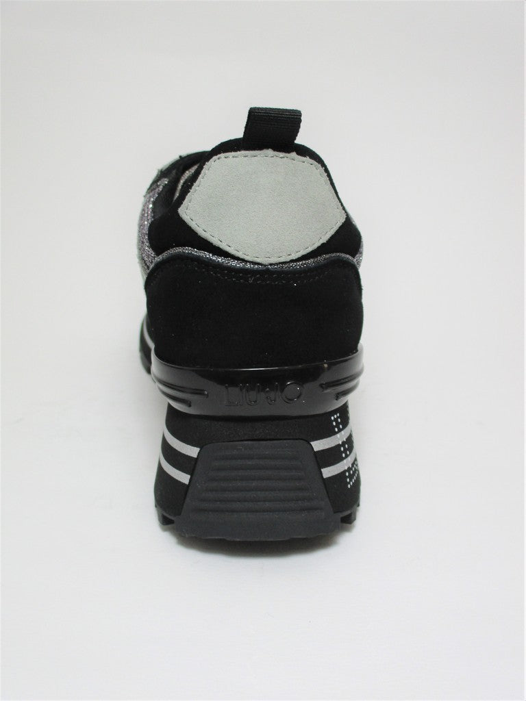 Sneaker pelle donna LIU JO Maxi Wonder 24 Nera/Argento