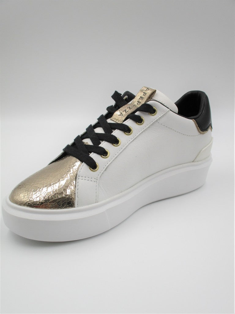 Sneaker donna APEPAZZA PEACE bianca/oro