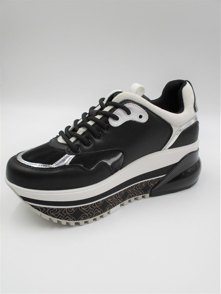 Sneaker pelle donna LIU JO AIR MAXI 1 Nera/Silver