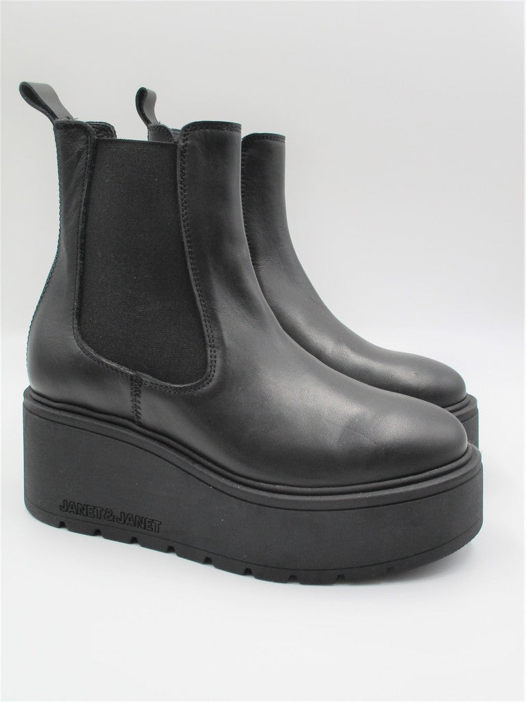 Odette 2302 Ankle boot Wedge leather woman JANET & JANET black