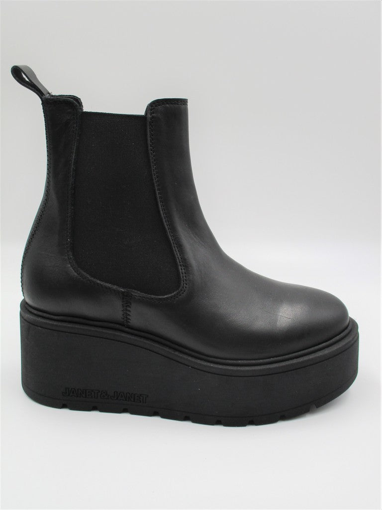 Odette 2302 Ankle boot Wedge leather woman JANET & JANET black