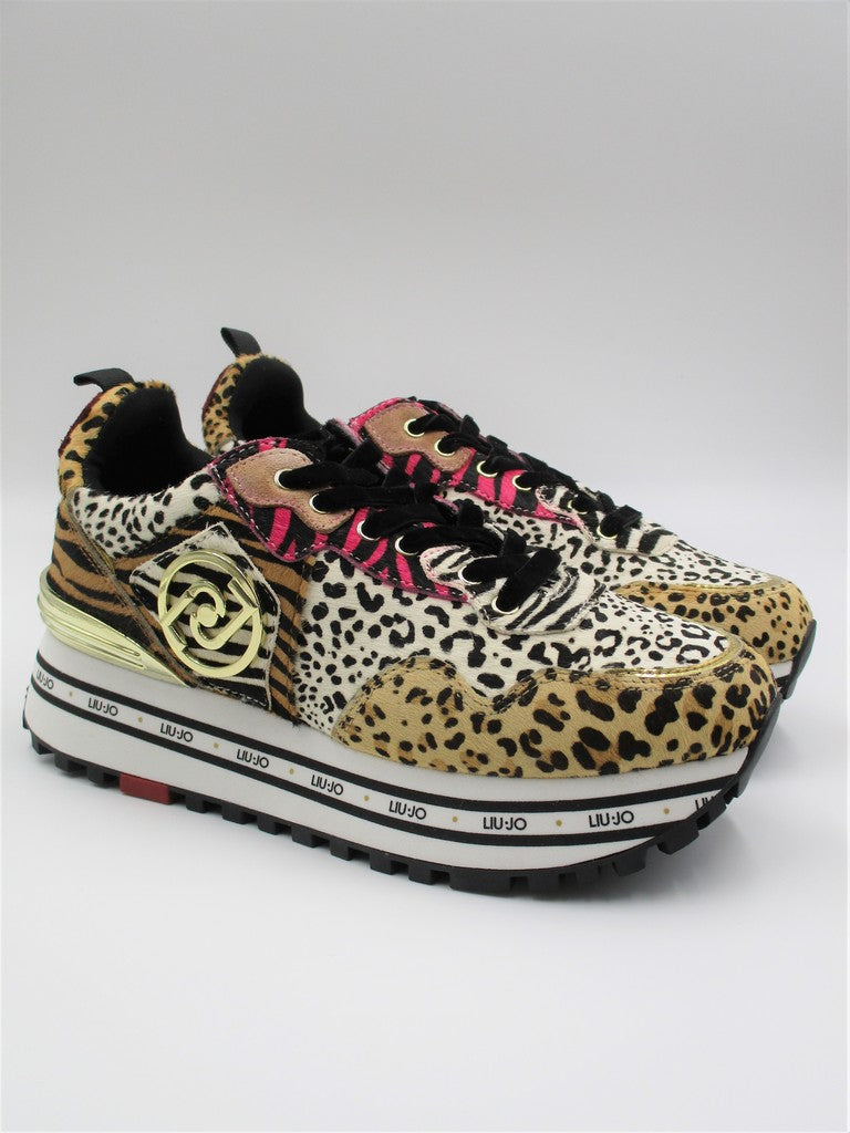 Sneaker pelle donna LIU JO Maxi Wonder 1 Animalier