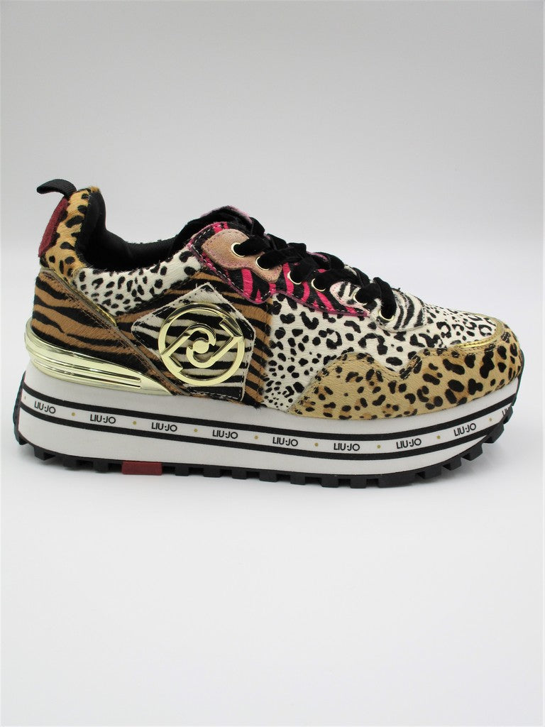 Sneaker pelle donna LIU JO Maxi Wonder 1 Animalier