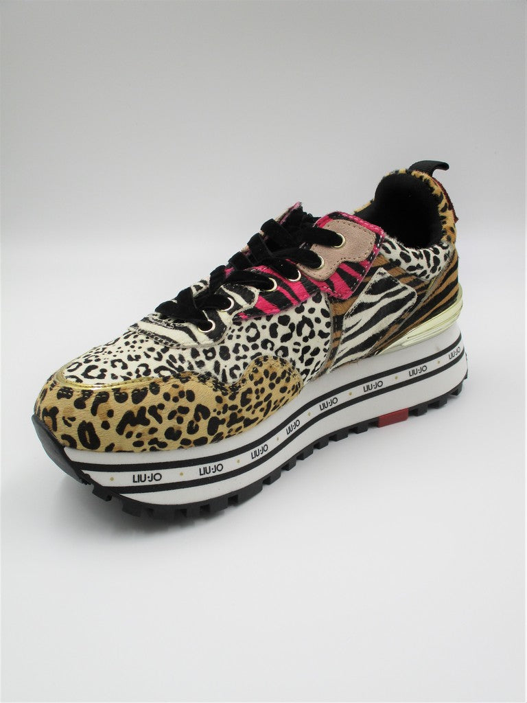 Sneaker pelle donna LIU JO Maxi Wonder 1 Animalier