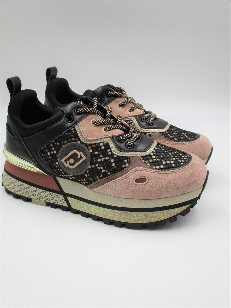 Sneaker pelle donna LIU JO Maxi Wonder 33 Nera/Rosa