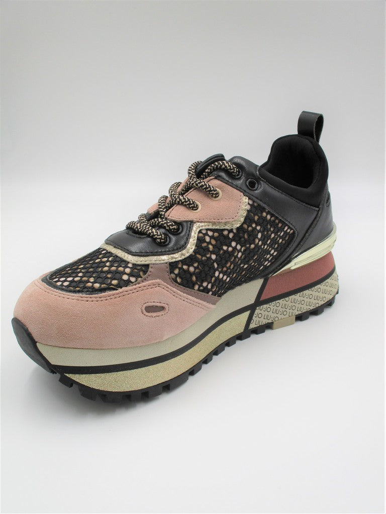 Sneaker pelle donna LIU JO Maxi Wonder 33 Nera/Rosa