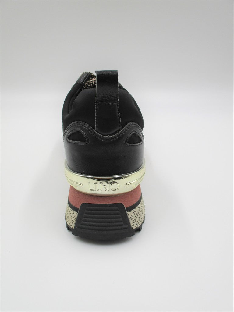 Sneaker pelle donna LIU JO Maxi Wonder 33 Nera/Rosa