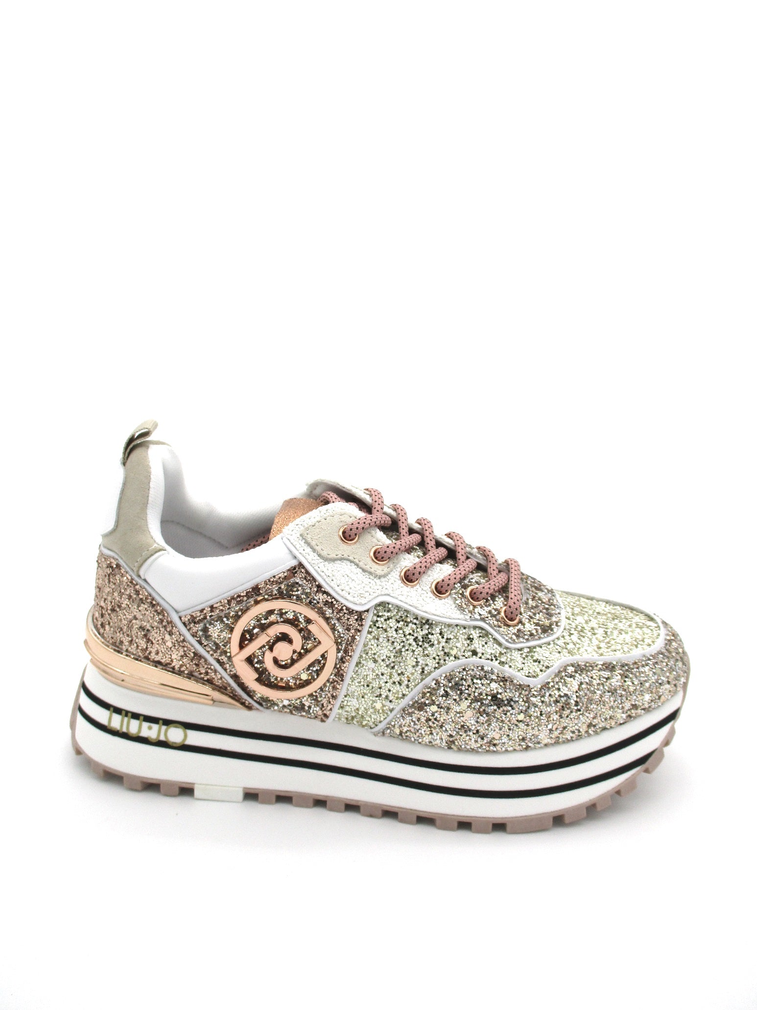 Sneaker LIU JO Maxi Wonder 1 Glitter Rose Gold