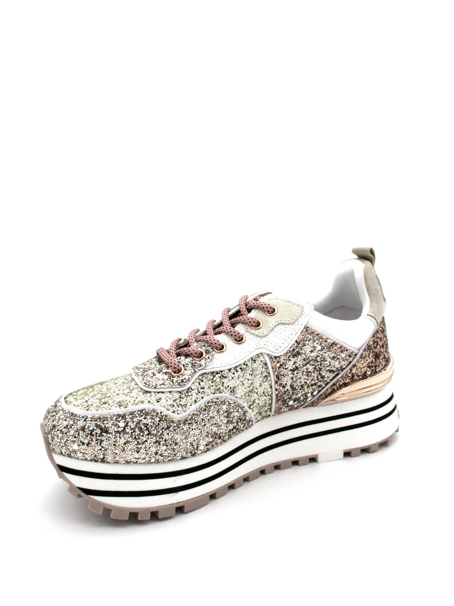 Sneaker LIU JO Maxi Wonder 1 Glitter Rose Gold
