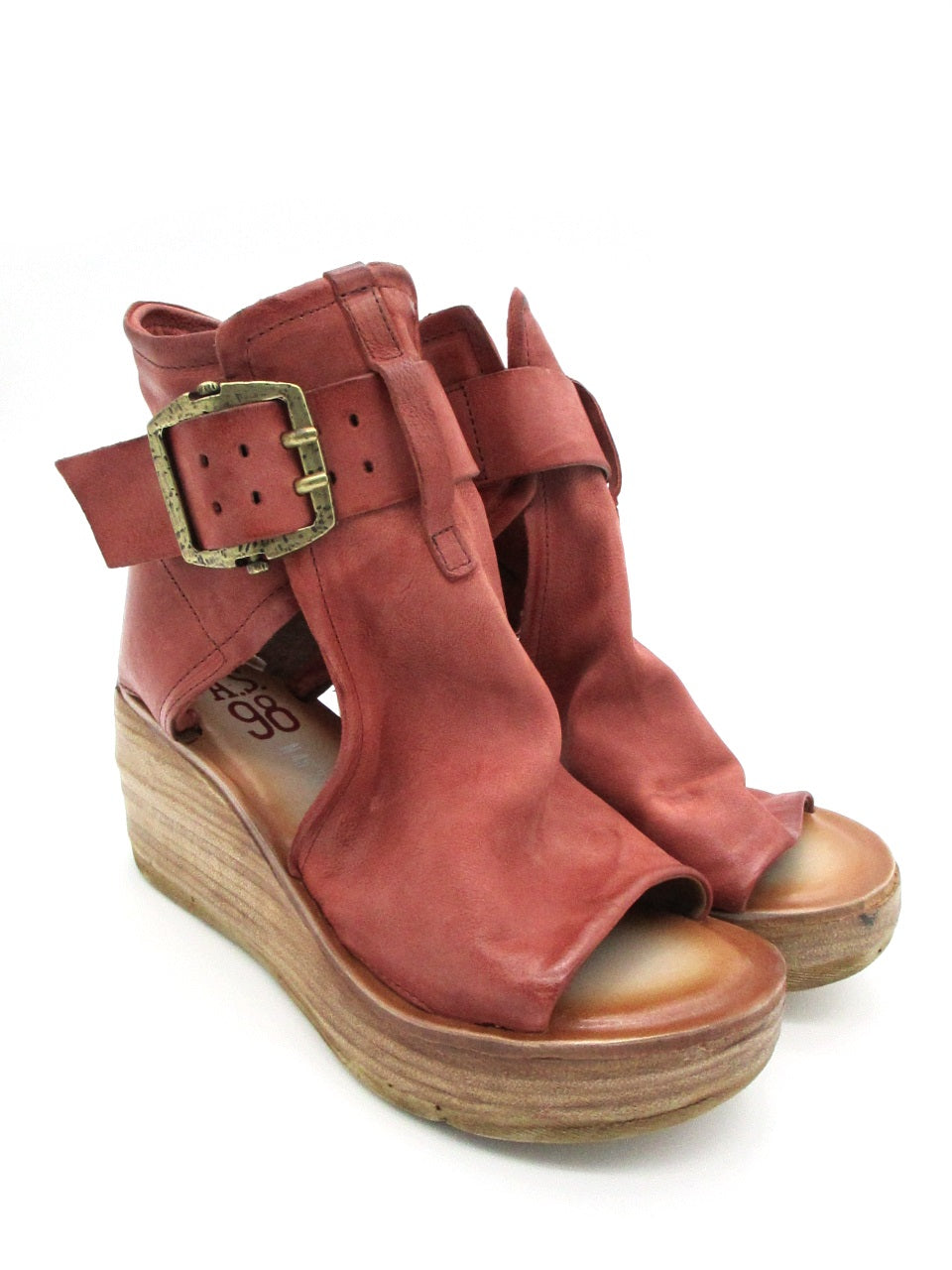 Sandalo zeppa in pelle donna As98 Mars - 528036 -