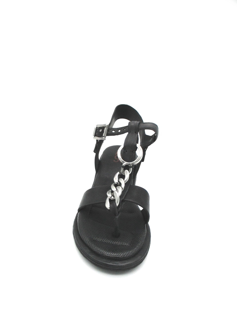Sandalo tacco in pelle donna As98 A70007 Black