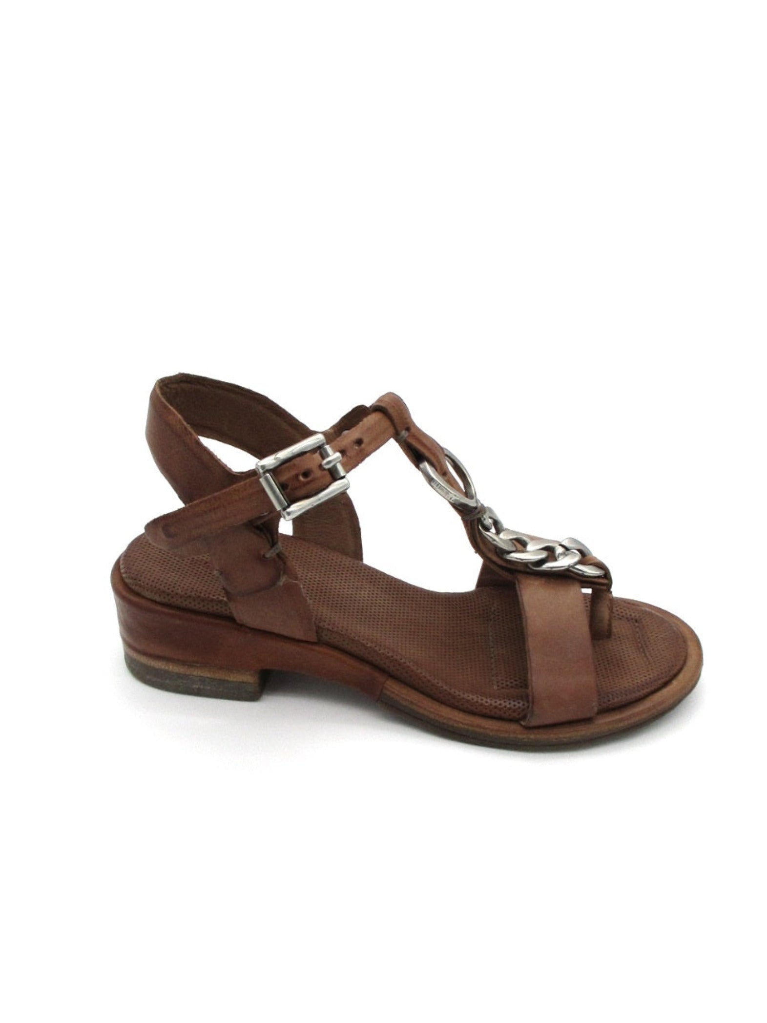 Sandalo tacco in pelle donna As98 A70007 Calvados