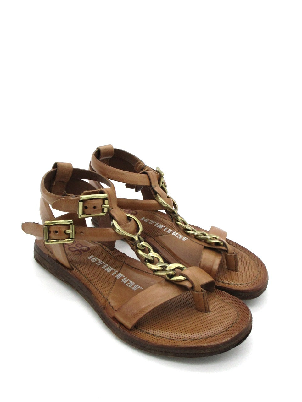 Sandalo in pelle donna As98 A16023 Camel