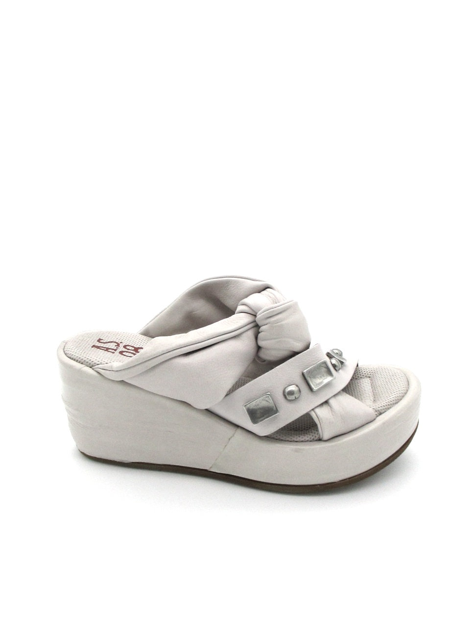 Sandalo zeppa in pelle donna As98 A76006 Ice
