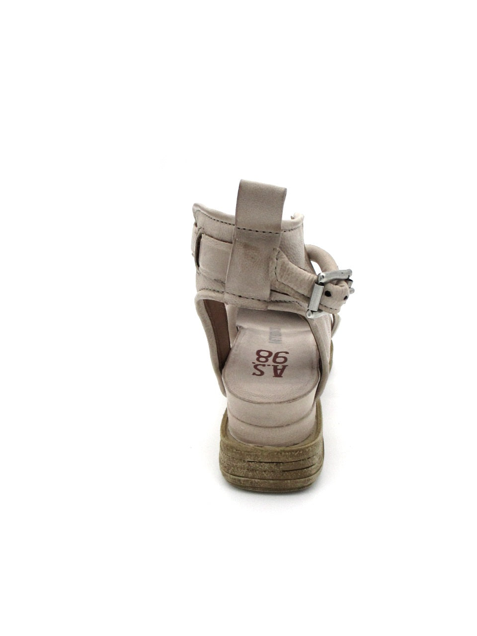 Sandalo zeppa in pelle donna As98 A15024 Dust