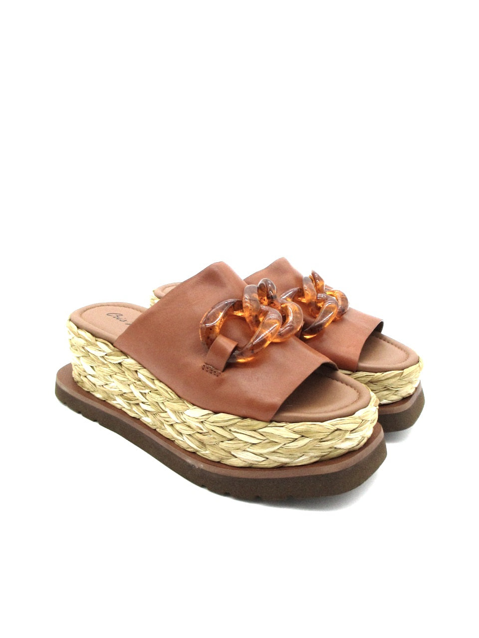 Sandalo zeppa EQ1901X Cris Vergrè Cuoio