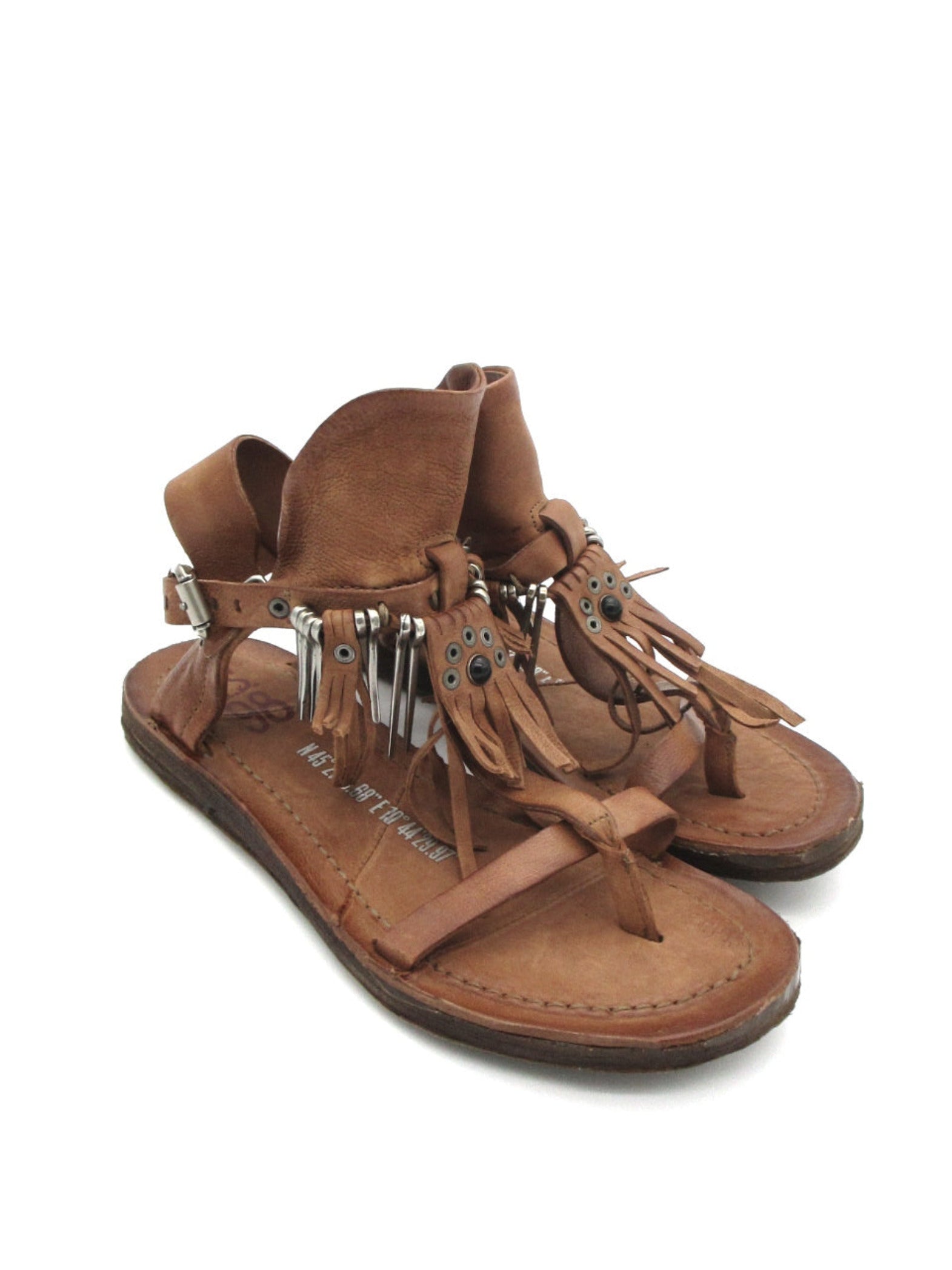 Sandalo pelle donna AS98 534010 cuoio