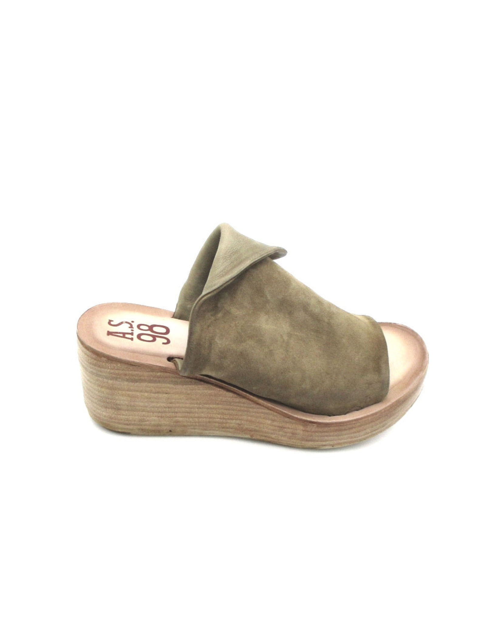 Ciabatta zeppa in pelle donna As98 528060 Africa