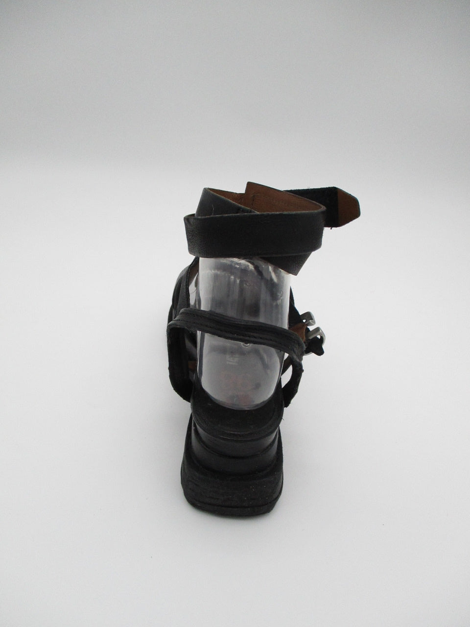 Sandalo zeppa pelle donna AS98 A15006 Nero