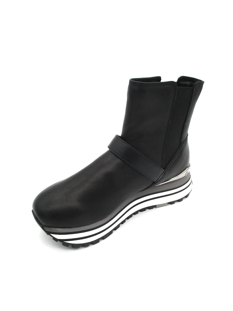 LIU JO Maxi Wonder 49 Calf Black leather ankle boot